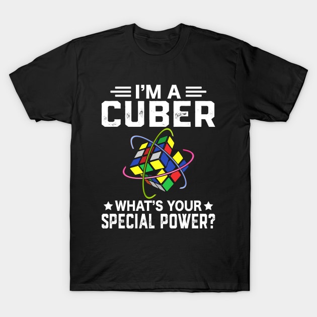 I'm A Cuber What's Your Superpower? Cube Puzzle Gamer T-Shirt by Crazyshirtgifts